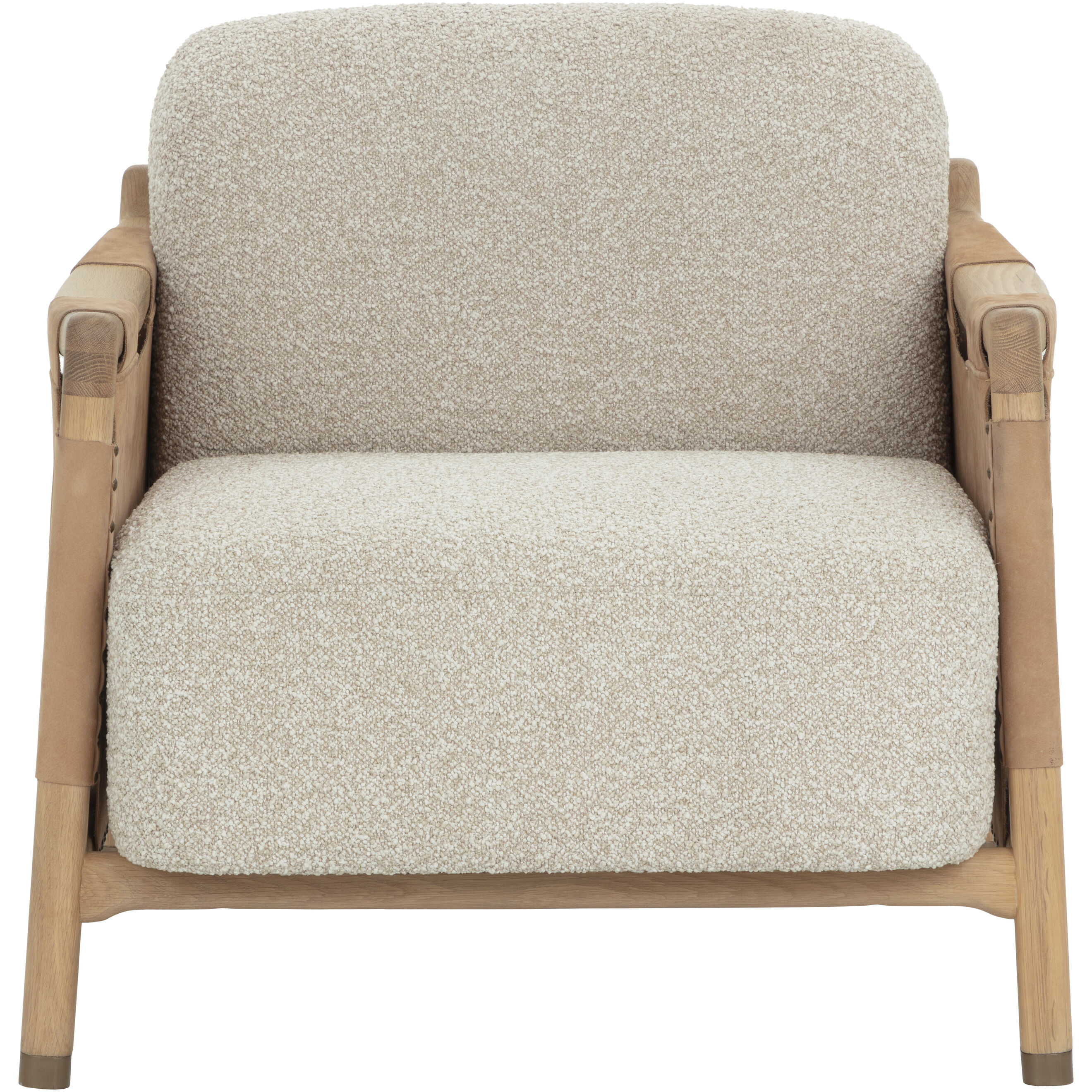 Calloway Light Oak / Santa Cruz Oatmeal / Nubuck Tan Leather Lounge Chair